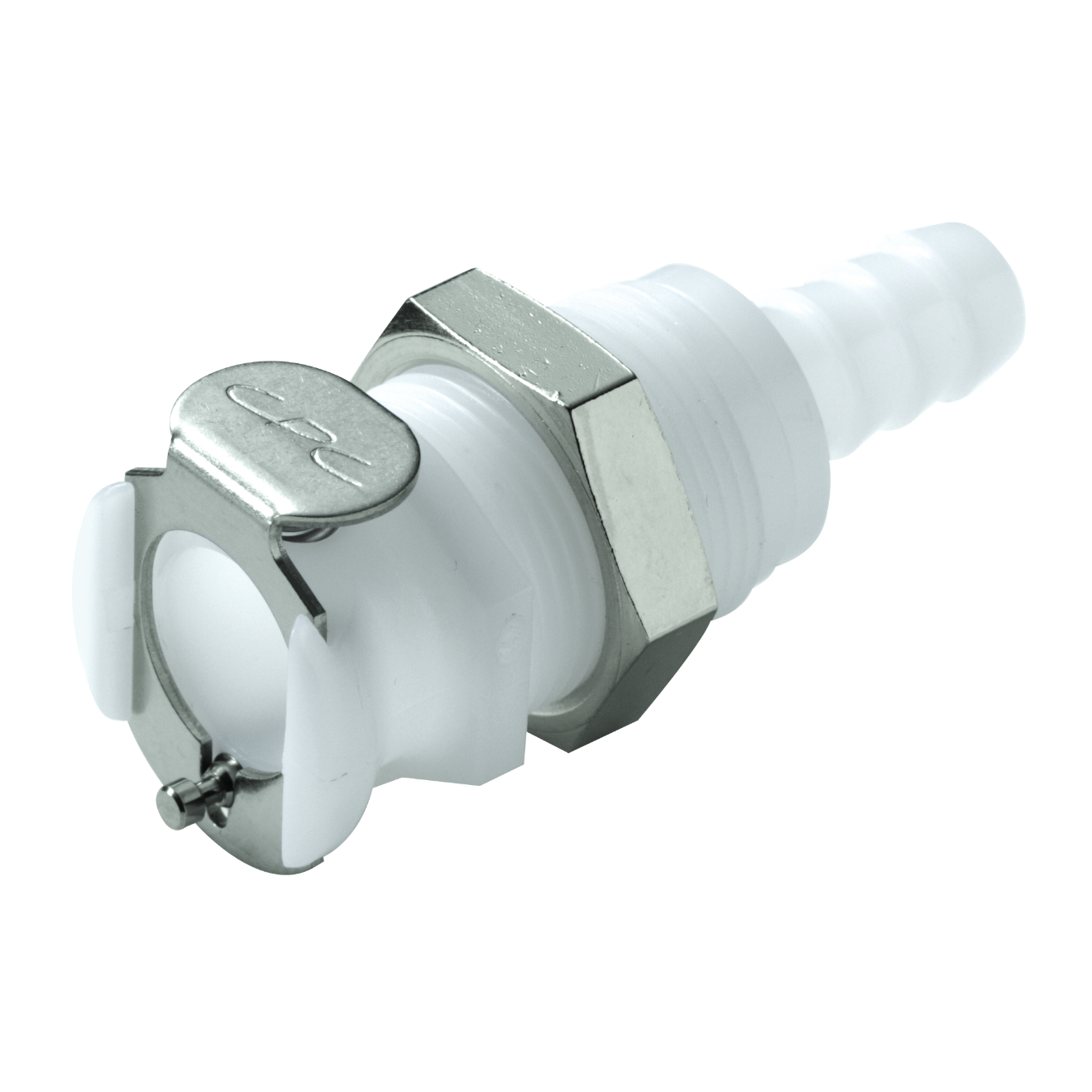 CPC Schnellverschlusskupplung Schottausführung mit Absperrung, 5/16" (7,9 mm) ID, Acetal