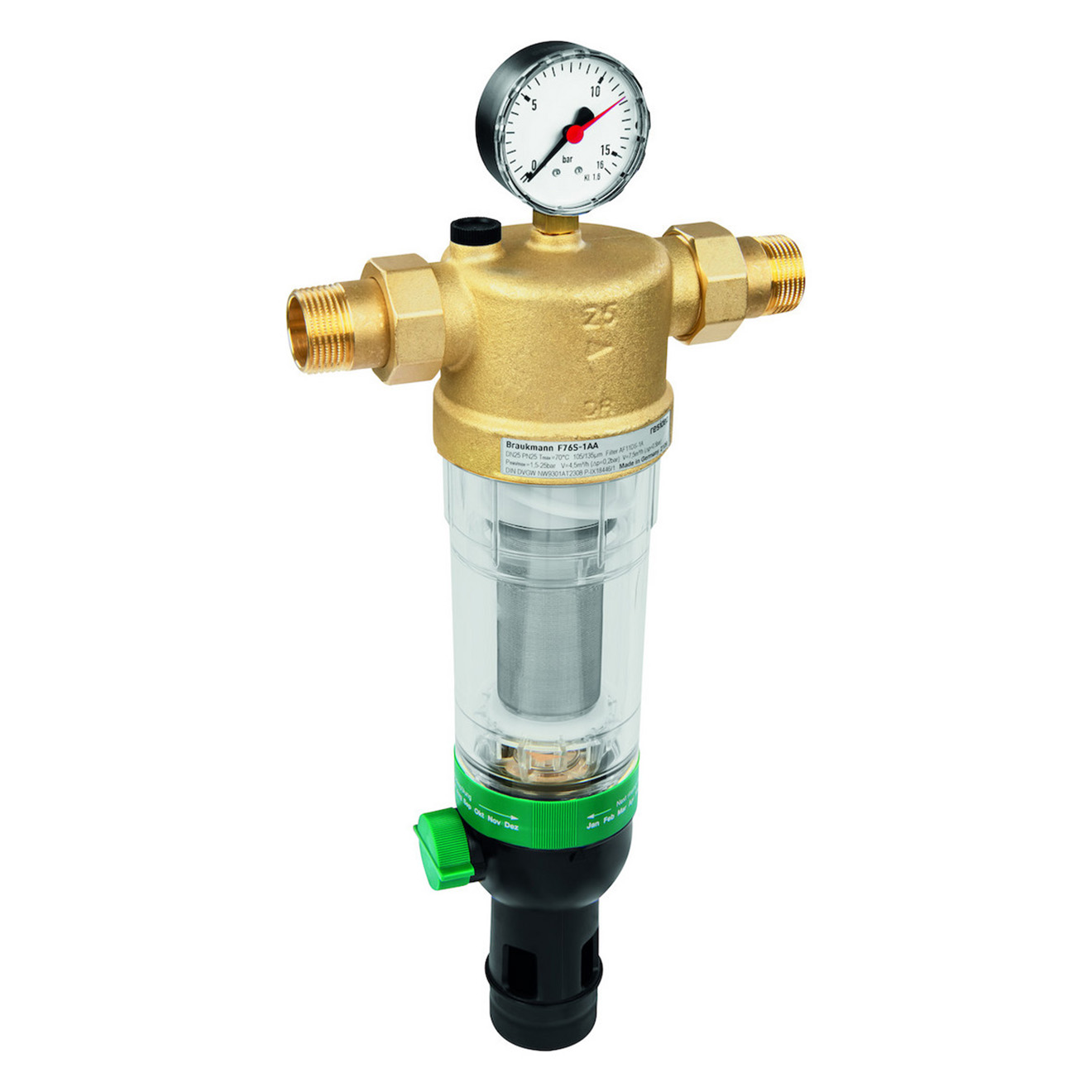 Hauswasser-Feinfilter F76S Messing, AA, R 1