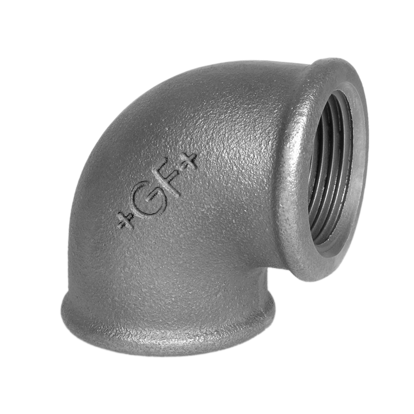 Temperguss 90° Winkel Rp 1 1/2“ IG x Rp 1 1/2“ IG Verzinkt