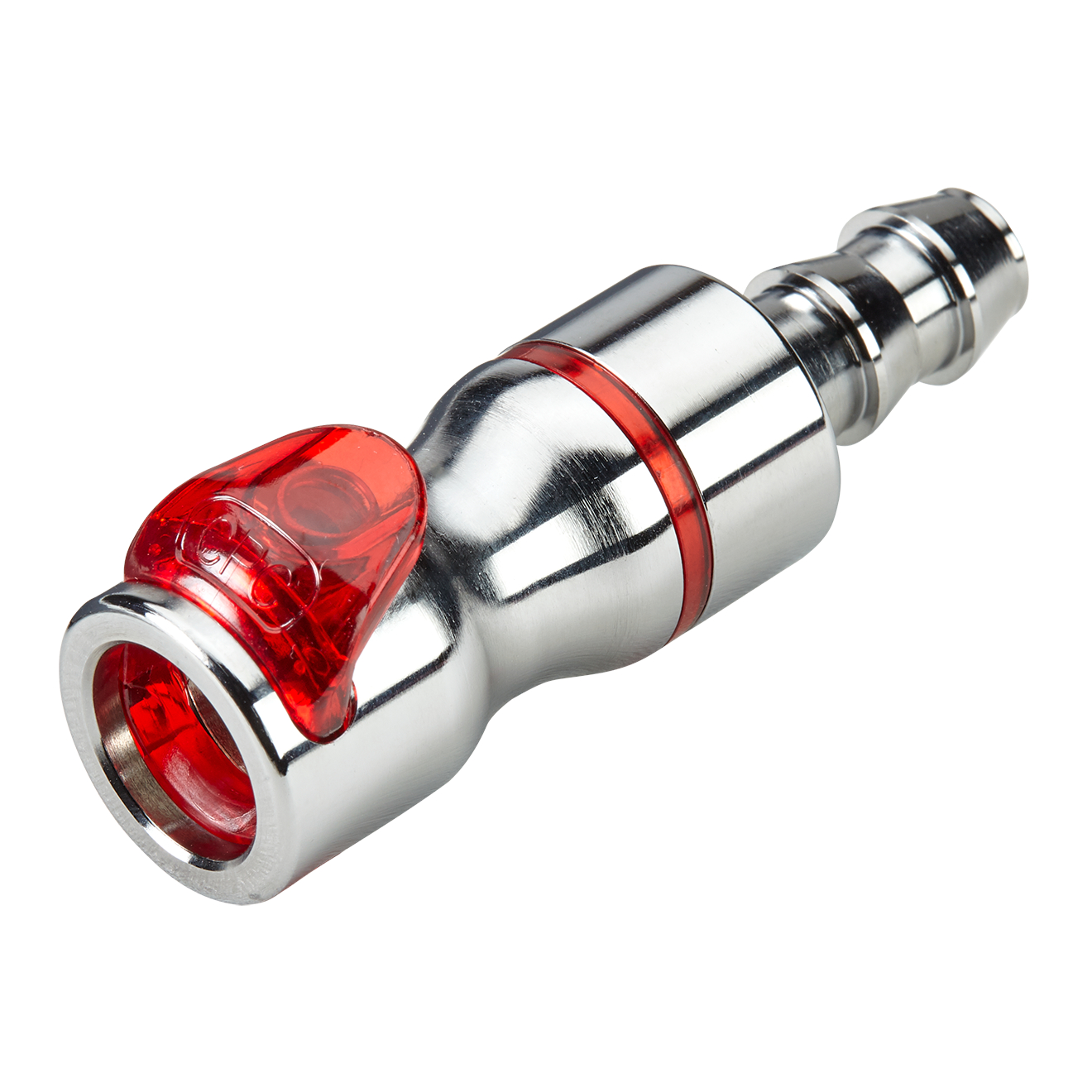 CPC Schnellverschlusskupplung mit Absperrung, 1/4" (6,4 mm) ID, Messing verchromt