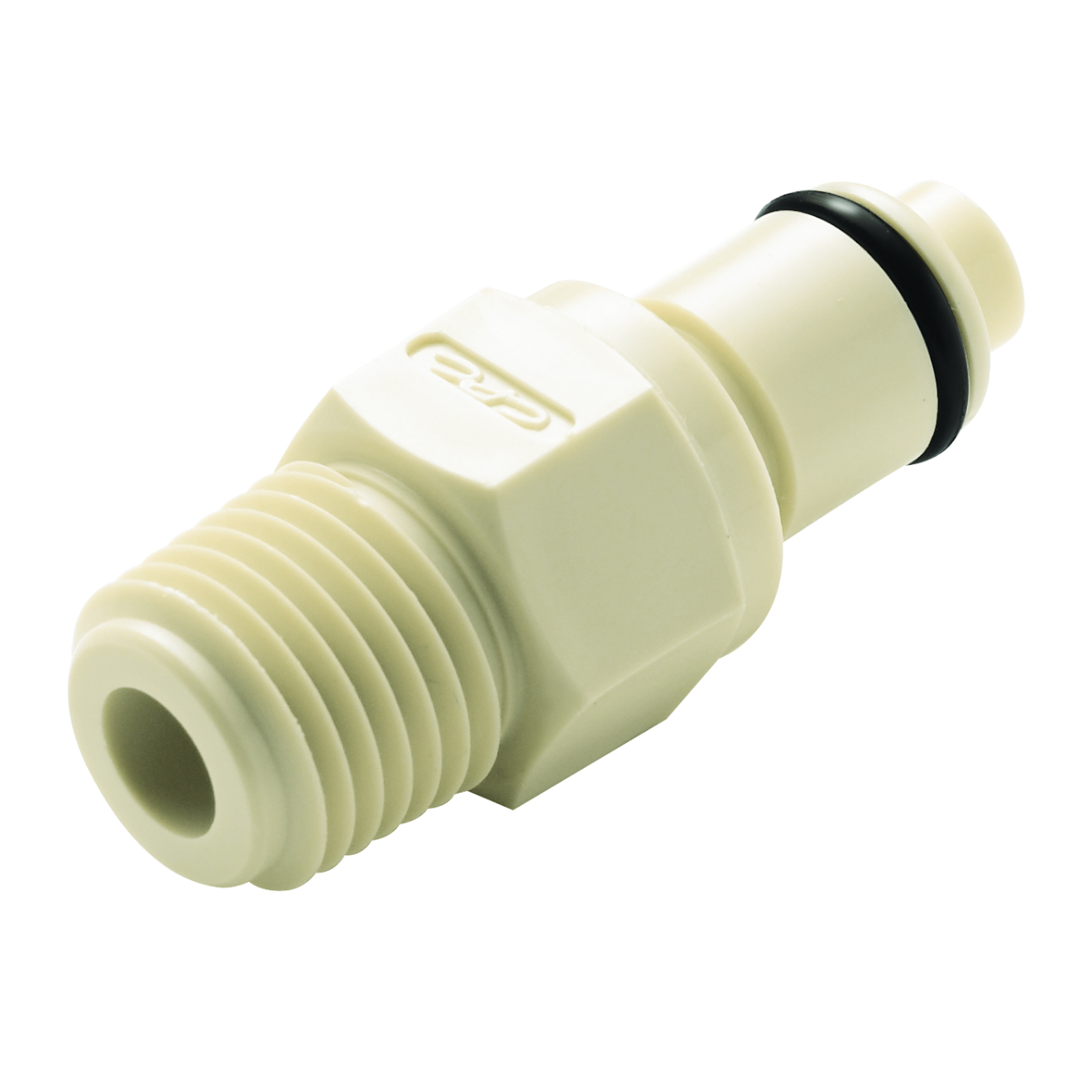 CPC Schnellverschlussstecker mit Absperrung, 1/4" NPT AG, Polypropylen