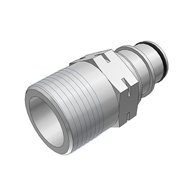 CPC Schnellverschlussstecker mit Absperrung, 3/4" BSPT AG, Polysulfon