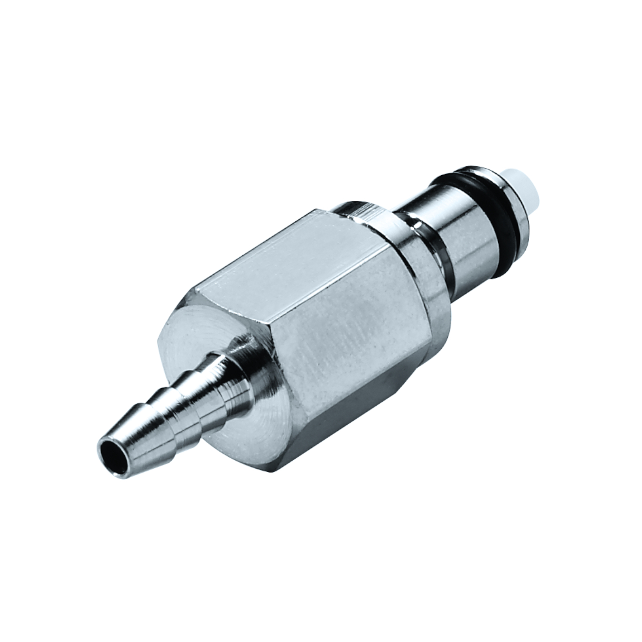 CPC Schnellverschlussstecker mit Absperrung, 1/8" (3,2 mm) ID, Messing verchromt