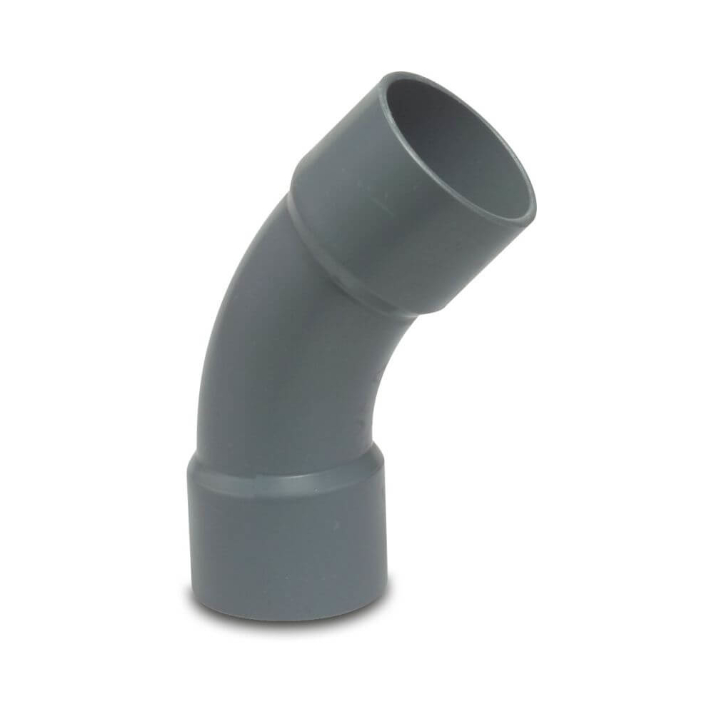 Profec Bogen 45° PVC-U 32 mm, Klebemuffe 10bar Grau
