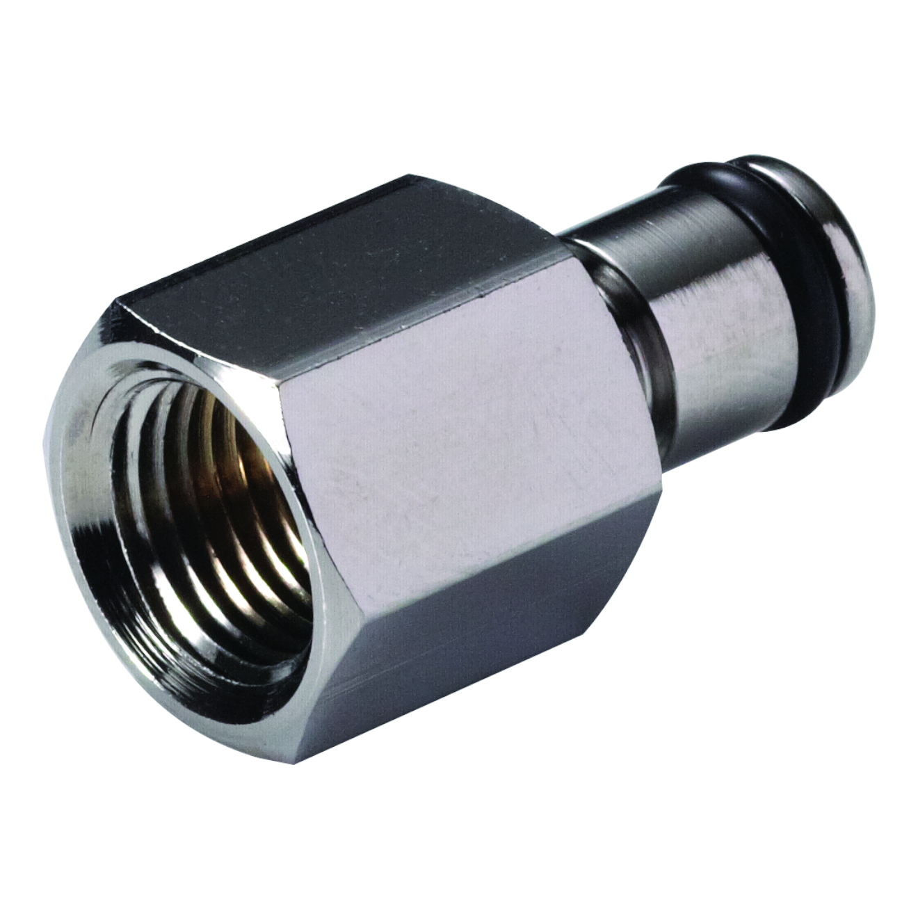 CPC Schnellverschlussstecker ohne Absperrung, 1/8" NPT IG, Messing verchromt