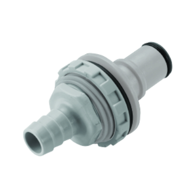 CPC Schnellverschlussstecker Schottausführung mit Absperrung, 1/2" (12,7 mm) ID, Glasfaserverstärktes Polypropylen