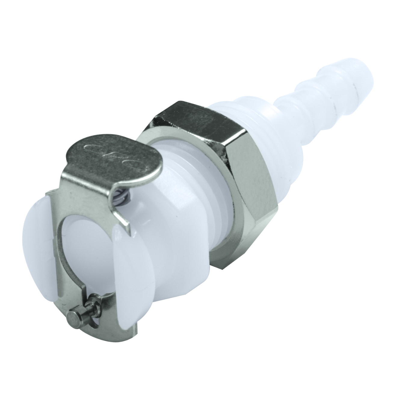 CPC Schnellverschlusskupplung Schottausführung mit Absperrung, 1/4" (6,4 mm) ID, Acetal