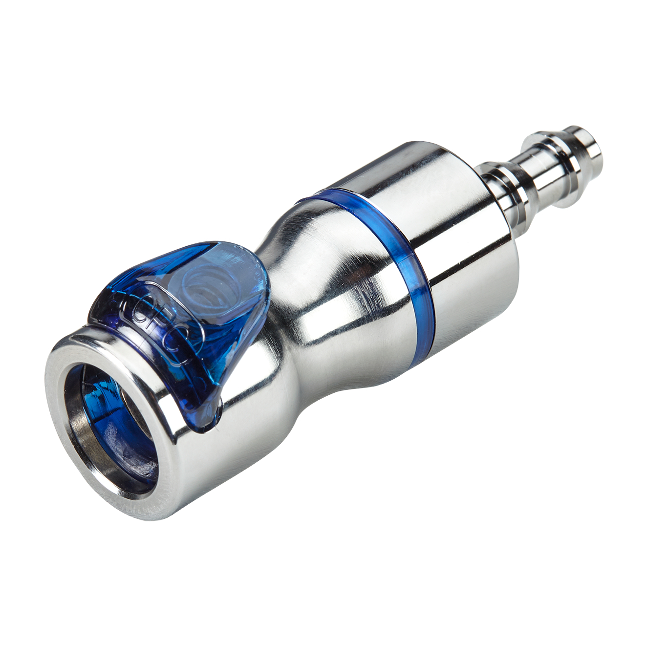 CPC Schnellverschlusskupplung mit Absperrung, 1/4" (6,4 mm) ID, Messing verchromt