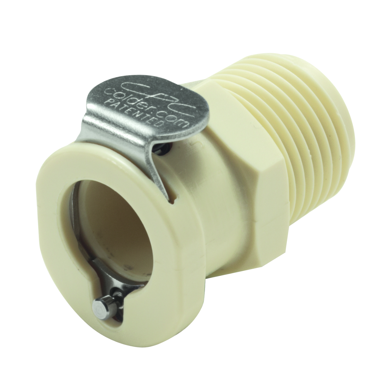 CPC Schnellverschlusskupplung mit Absperrung, 1/4" BSPT AG, Polypropylen