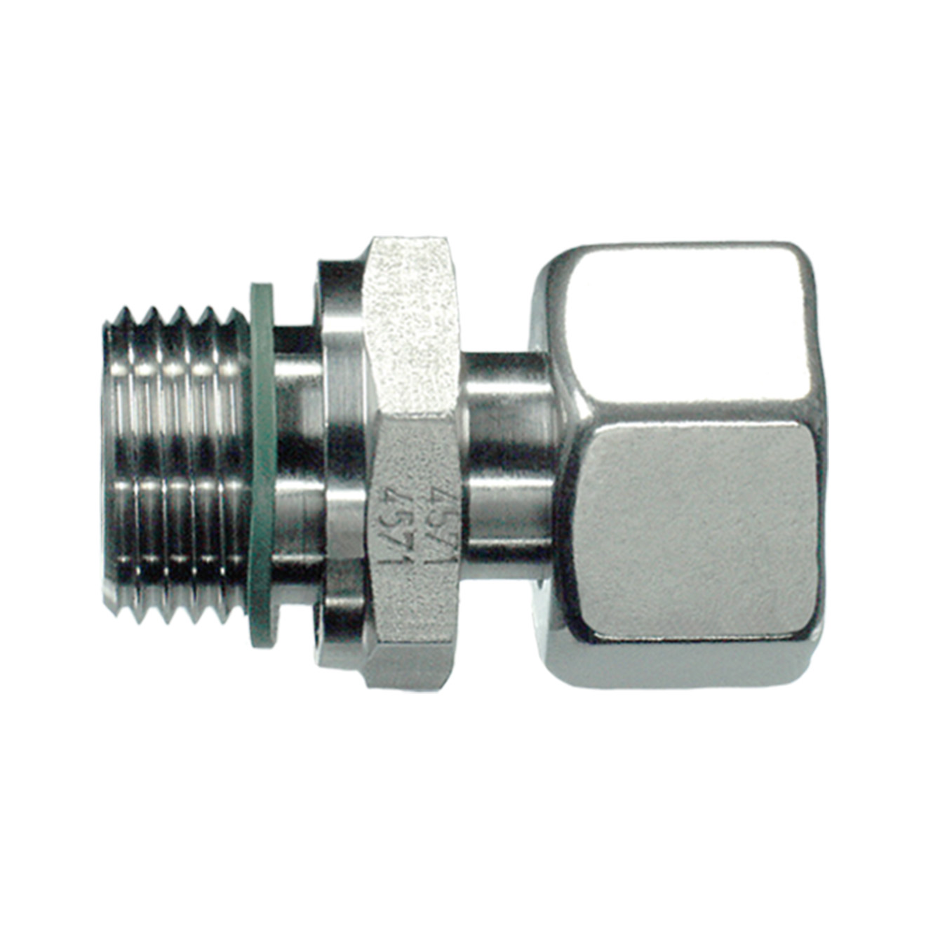 Aufsteckstutzen L-10 mm x G1/2", weichdichtend FPM, 1.4571