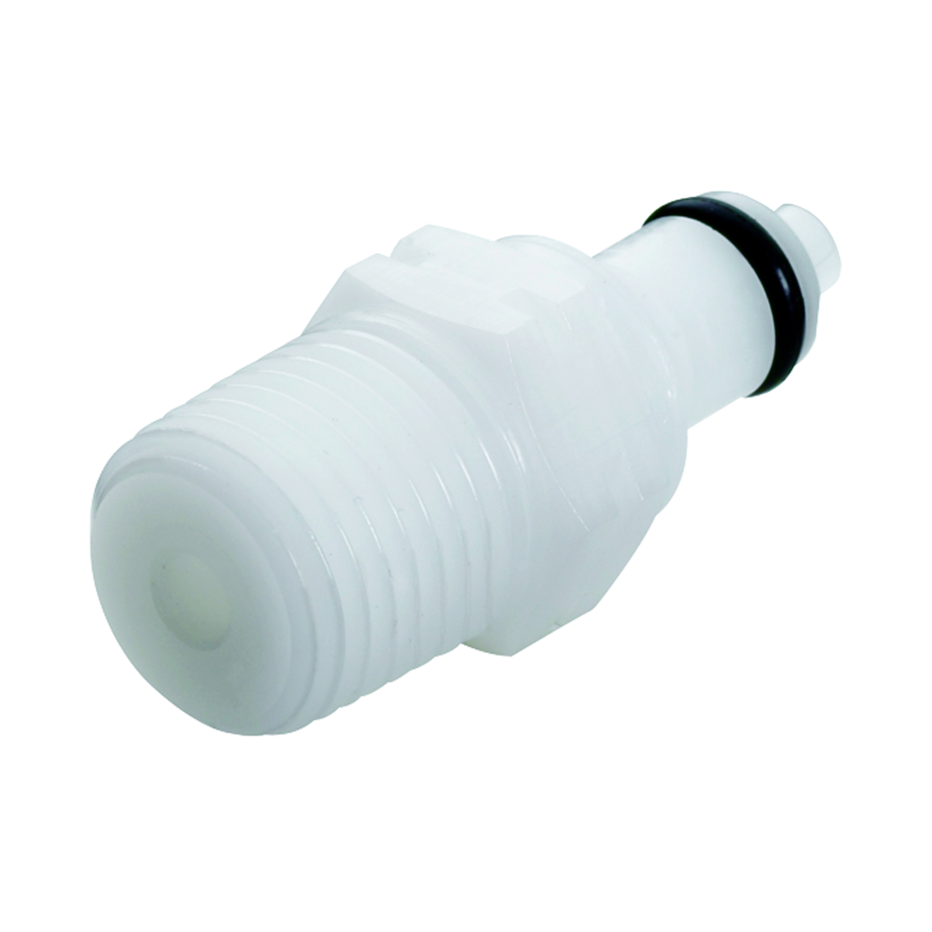 CPC Schnellverschlussstecker mit Absperrung, 1/4" BSPT AG, Acetal