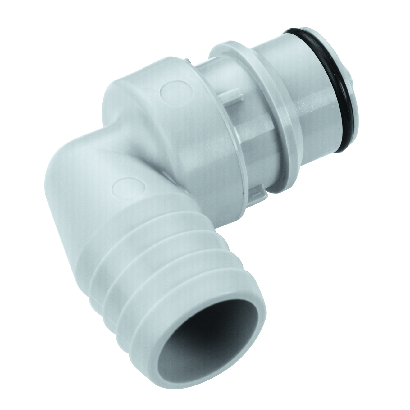 CPC Winkel-Schnellverschlussstecker mit Absperrung, 3/4" (19,0 mm) ID, Polypropylen