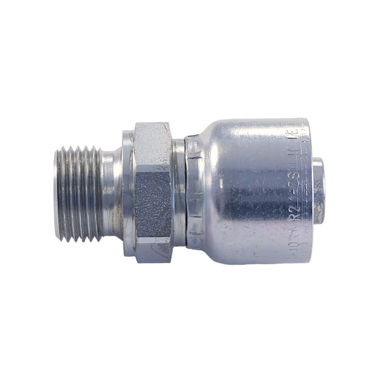 Parker BSP-Einschraubzapfen Serie 48 Pressnippel, Size 10 (DN16), 1/2" BSPP AG, Stahl verzinkt Cr(VI)-frei