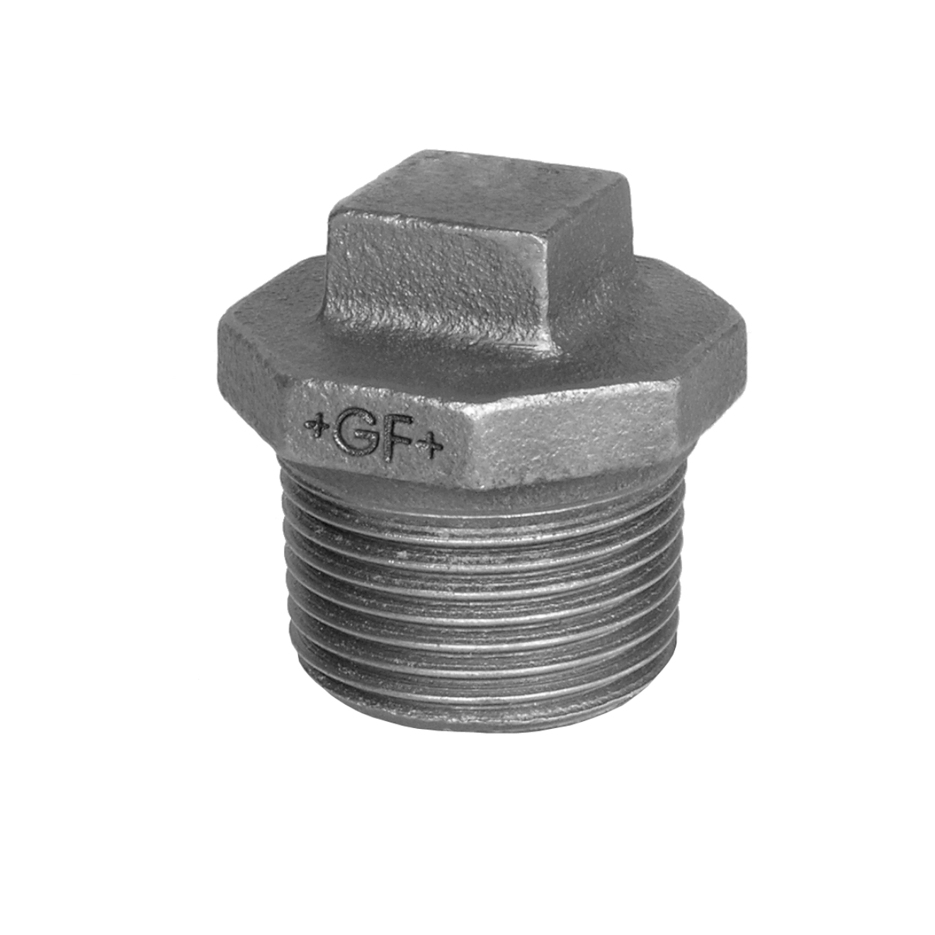 Temperguss Stopfen mit Rand R 1 1/2“ Verzinkt