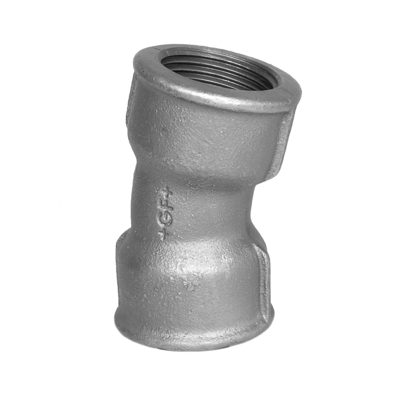 Temperguss 15° Bogen Rp 1 1/4“ IG x Rp 1 1/4“ IG Verzinkt