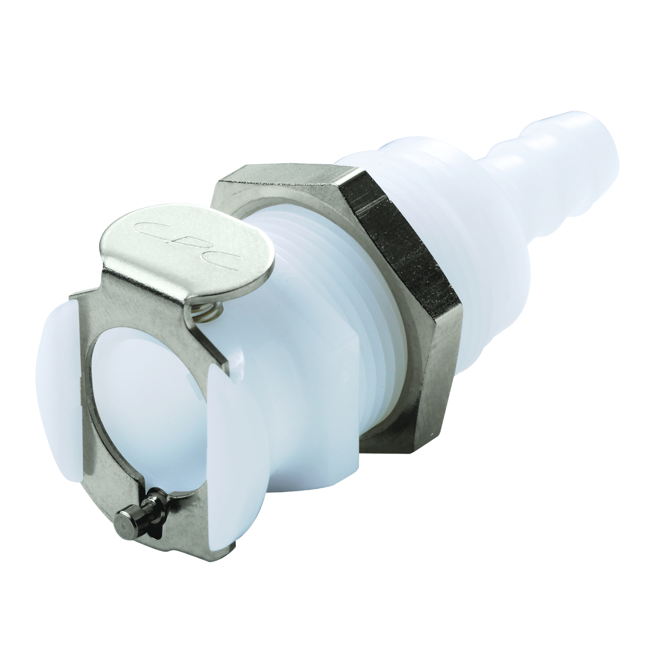 CPC Schnellverschlusskupplung Schottausführung mit Absperrung, 1/4" (6,4 mm) ID, Acetal