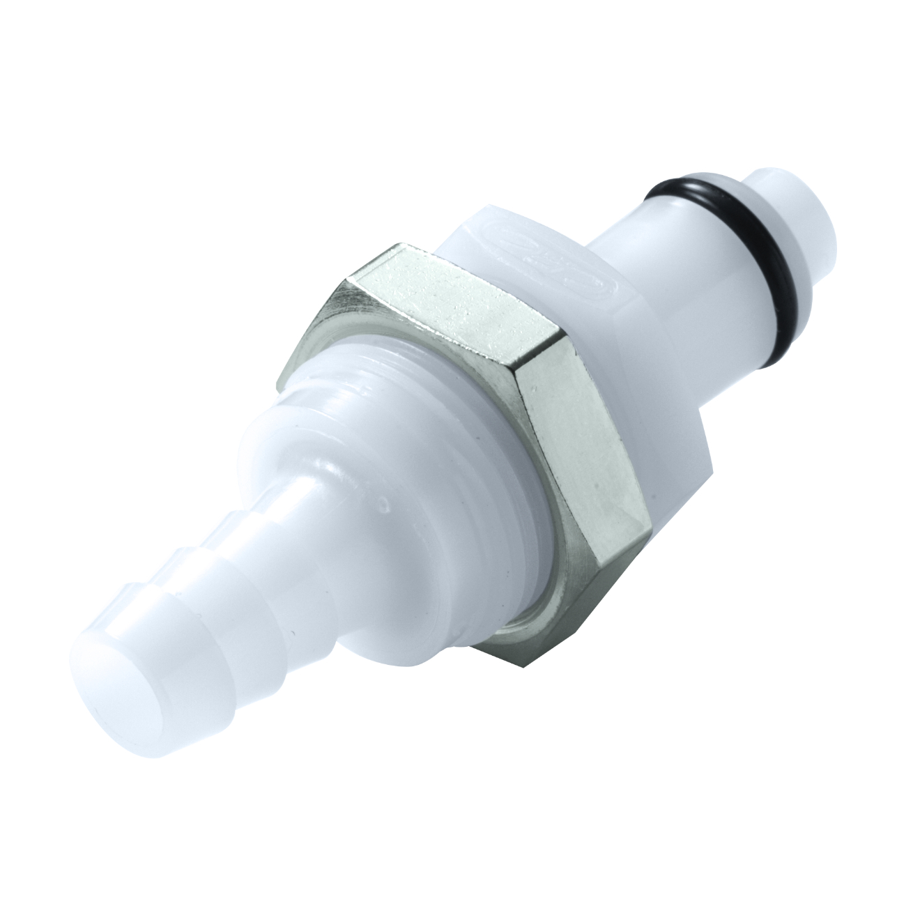 CPC Schnellverschlussstecker Schottausführung mit Absperrung, 5/16" (7,9 mm) ID, Acetal
