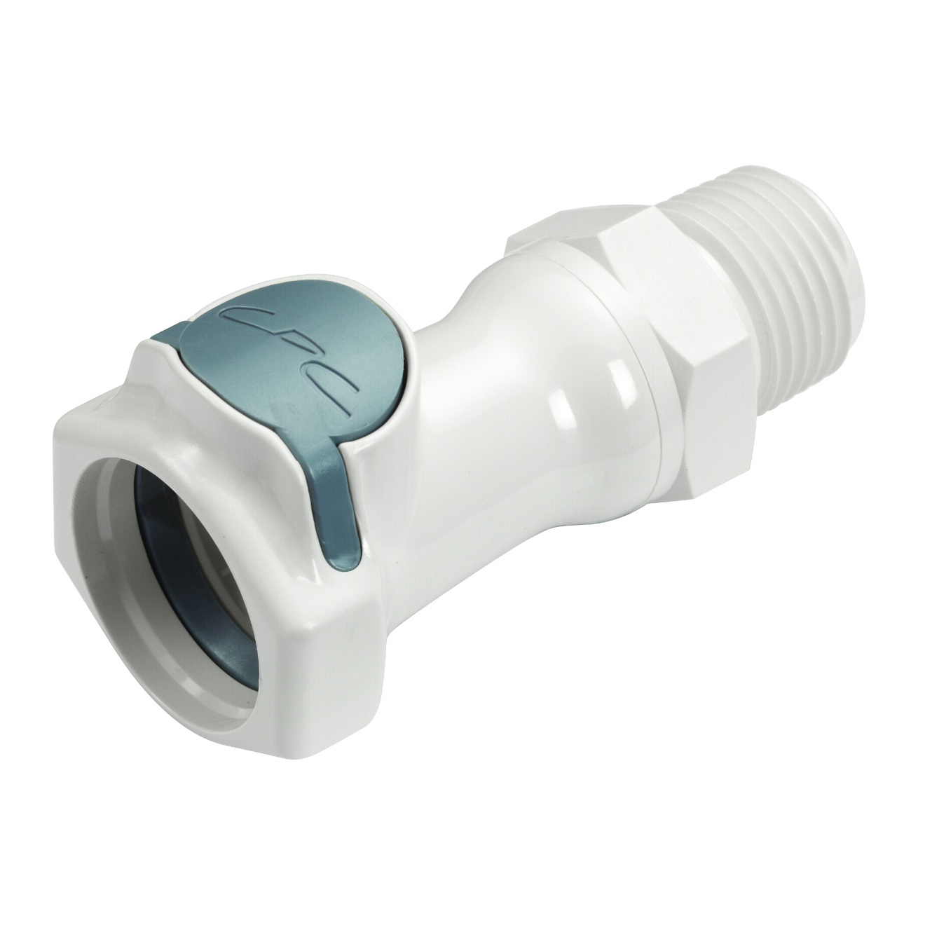 CPC Schnellverschlusskupplung mit Absperrung, 1/2" BSPT AG, Polysulfon