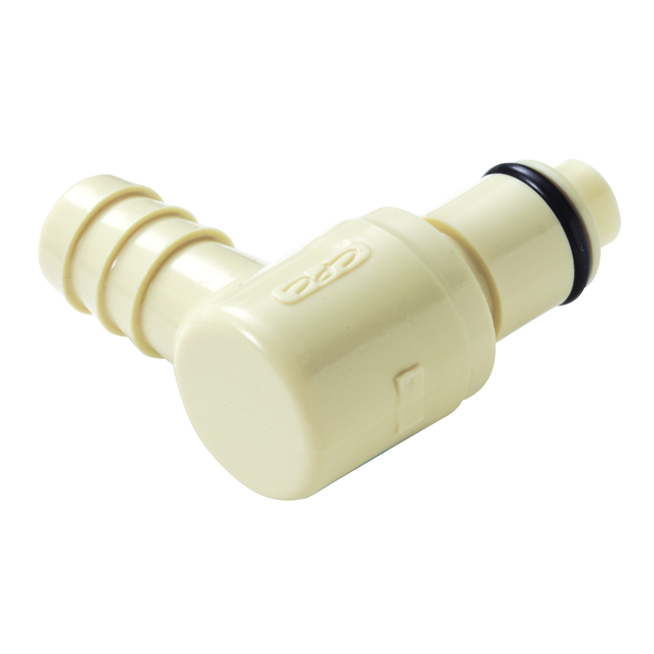 CPC Winkel-Schnellverschlussstecker mit Absperrung, 3/8" (9,5 mm) ID, Polypropylen