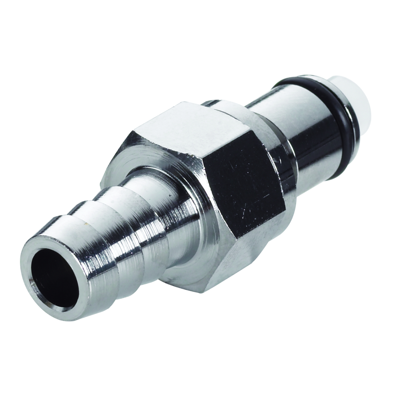 CPC Schnellverschlussstecker mit Absperrung, 1/4" (6,4 mm) ID, Messing verchromt