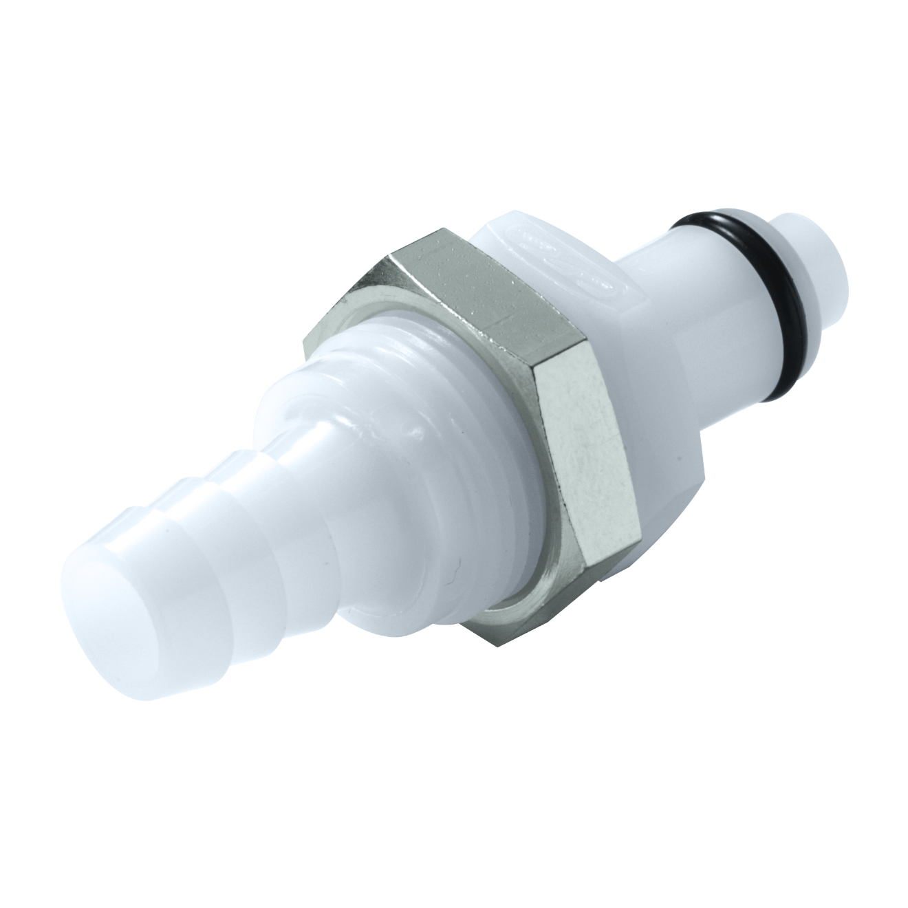 CPC Schnellverschlussstecker Schottausführung mit Absperrung, 3/8" (9,5 mm) ID, Acetal