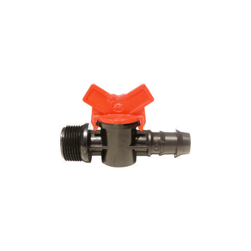 Absperrhahn mit Tülle, 3/4" AG x 20 mm, PVC