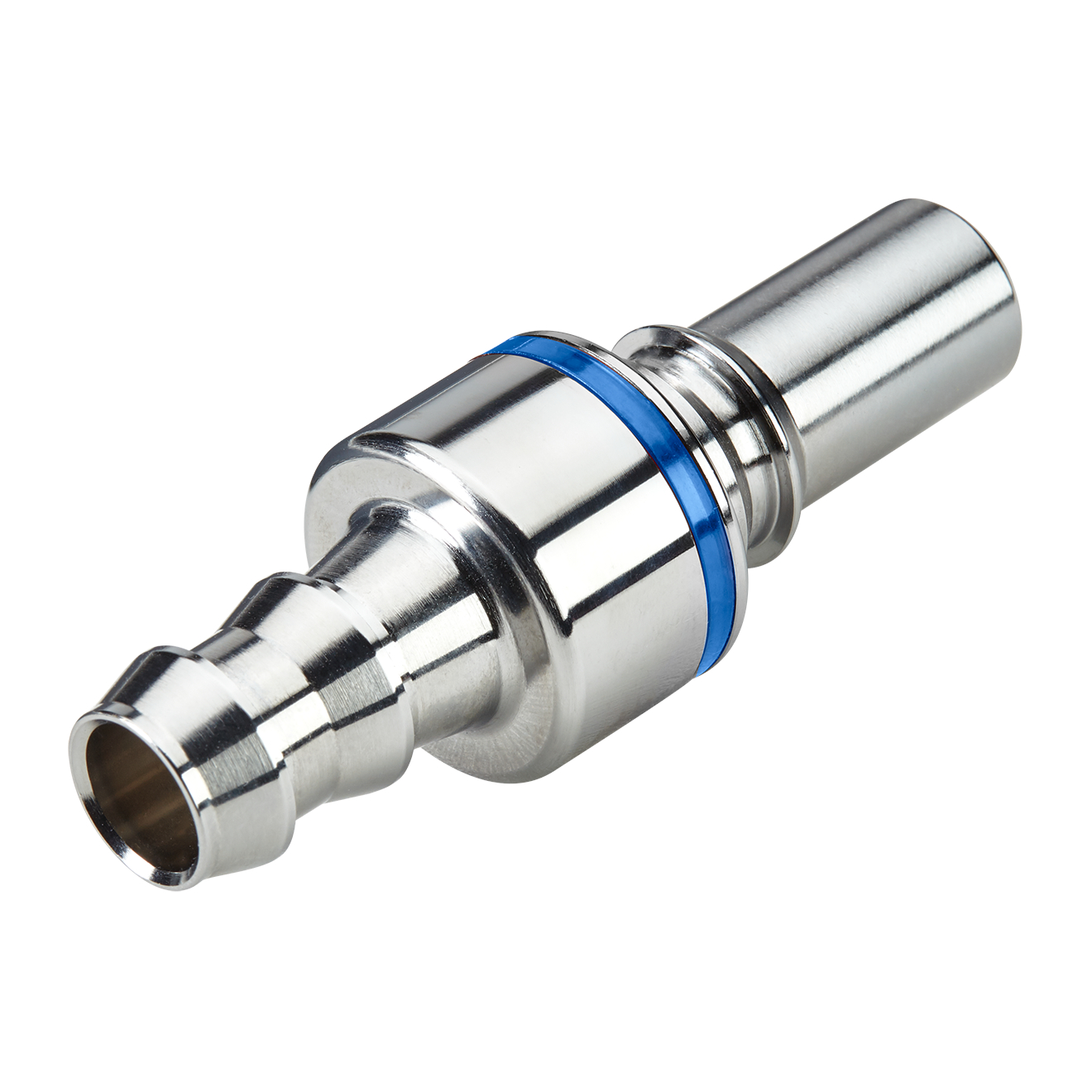 CPC LQ6D Schnellverschlussstecker mit Absperrung, 3/8" (9,5 mm) ID, Messing verchromt