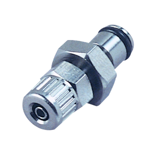 CPC Schnellverschlussstecker mit Absperrung, 5/32" (4,0 mm) AD x 2,5 mm ID, Messing verchromt