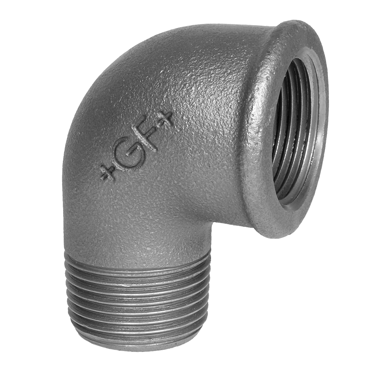 Temperguss 90° Winkel R 1 1/2“ AG x Rp 1 1/2“ IG Verzinkt