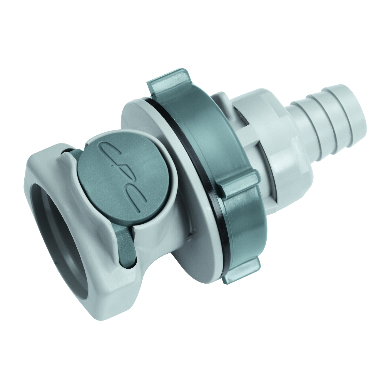 CPC Schnellverschlusskupplung Schottausführung mit Absperrung, 3/8" (9,5 mm) ID, Polypropylen