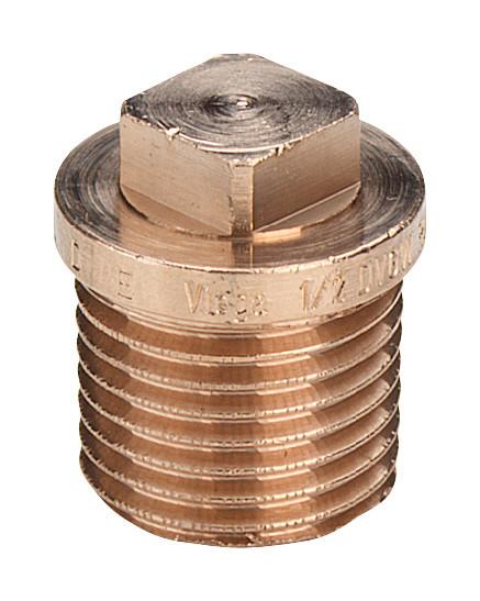 Stopfen hoch mit Vierkant R 1 1/2“ AG, Rotguss