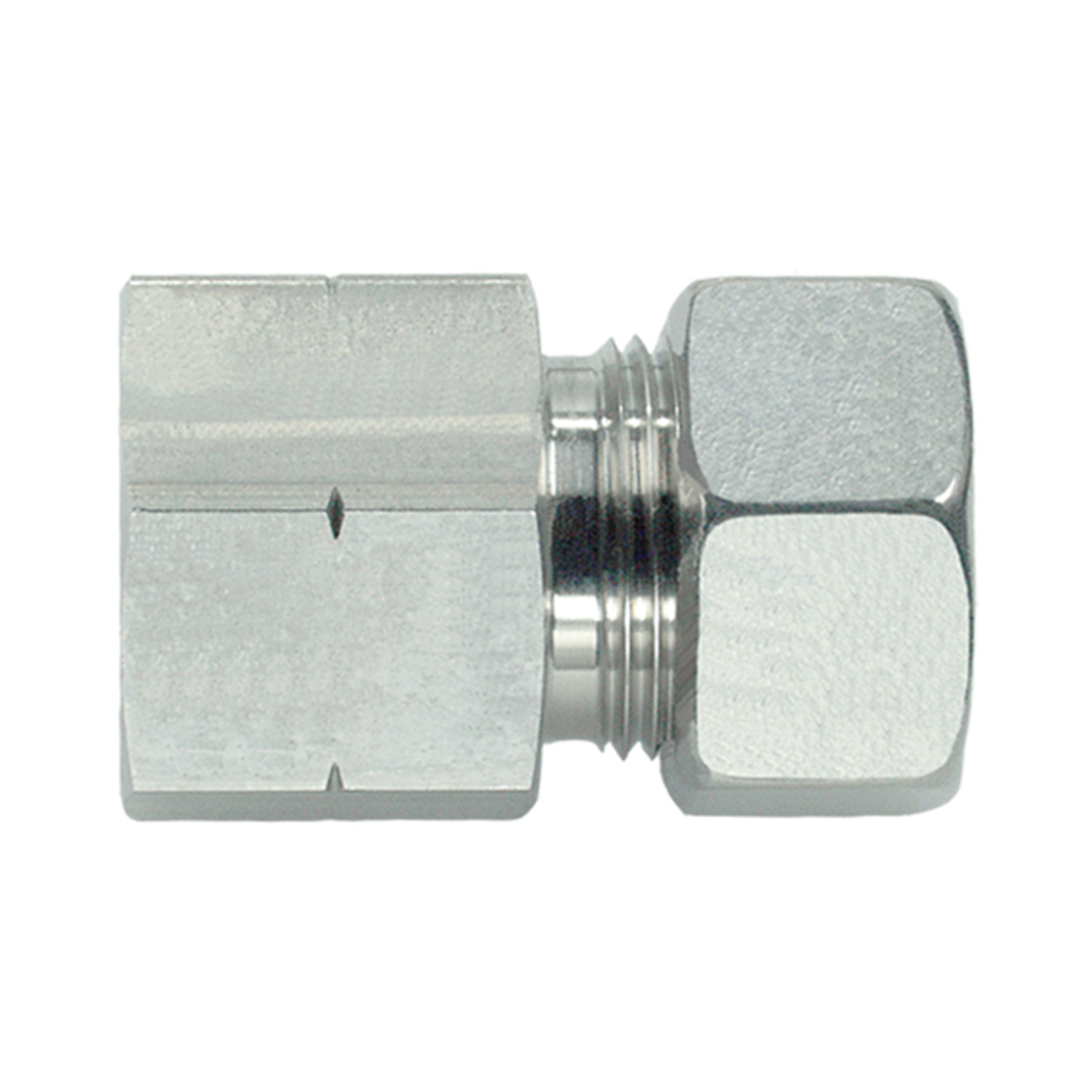 Gerade Aufschraubverschraubung L-06 mm x NPT1/4" IG 1.4571