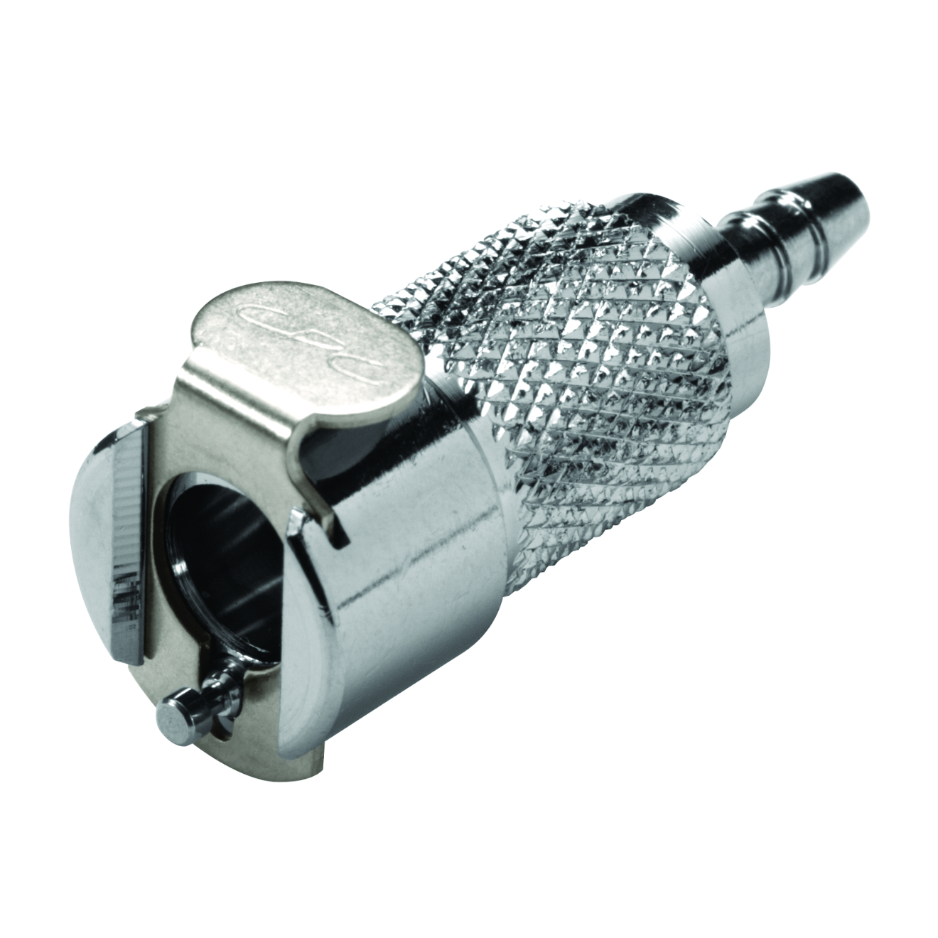 CPC Schnellverschlusskupplung mit Absperrung, 1/4" (6,4 mm) ID, Messing verchromt