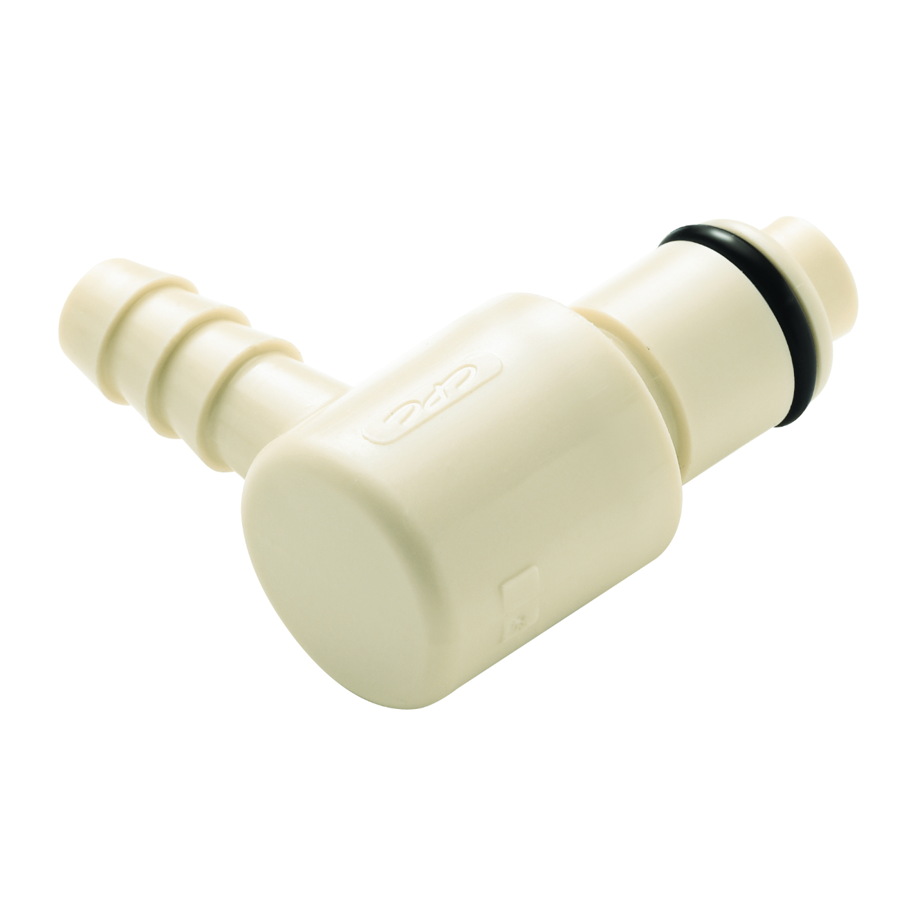 CPC Winkel-Schnellverschlussstecker mit Absperrung, 1/4" (6,4 mm) ID, Polypropylen