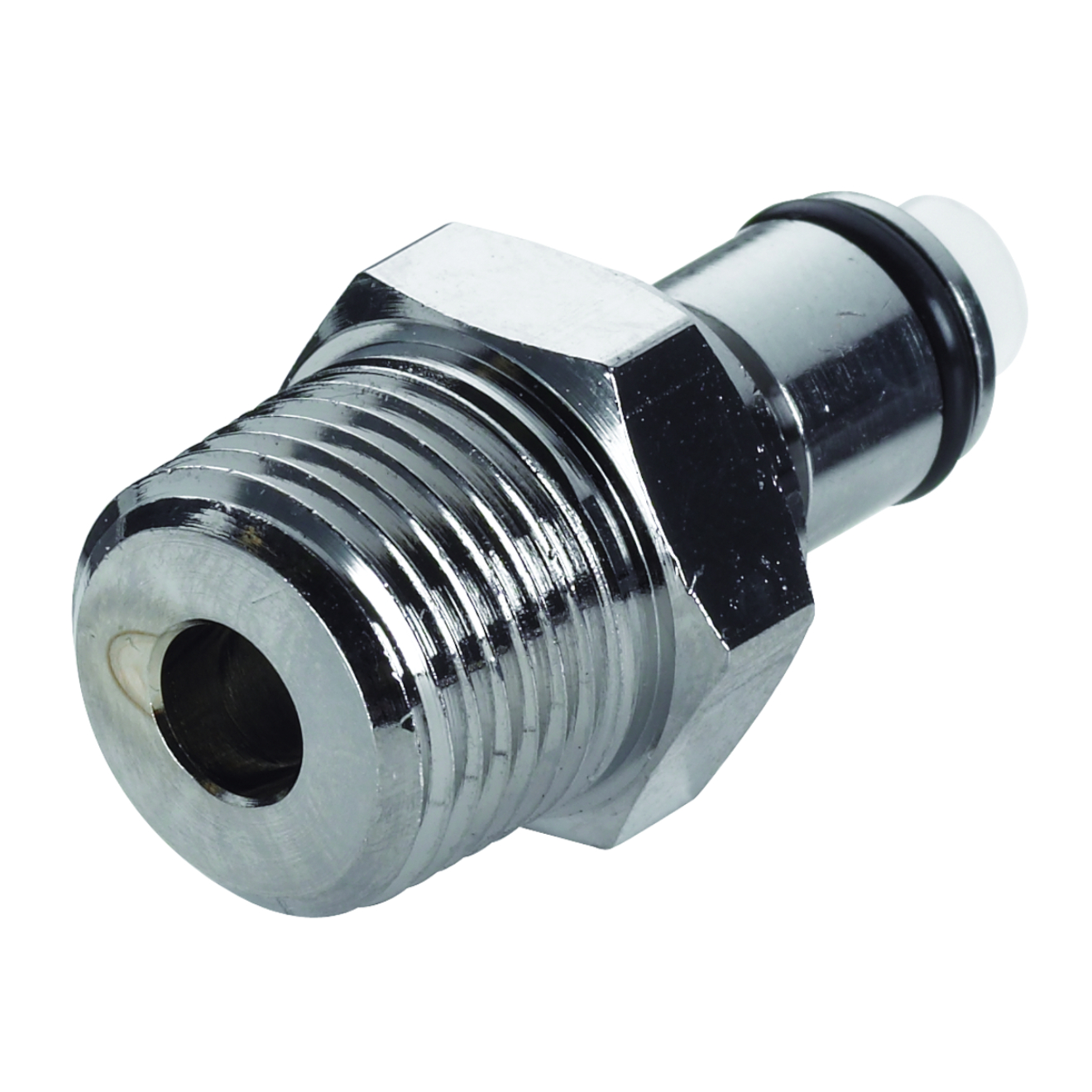 CPC Schnellverschlussstecker mit Absperrung, 3/4" BSPT AG, Messing verchromt
