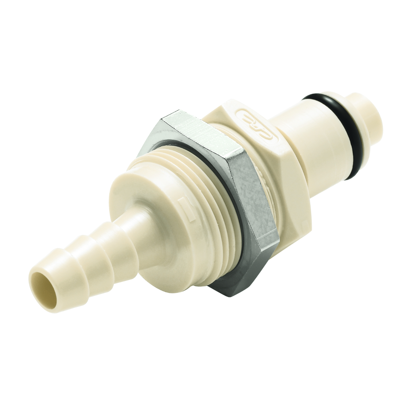 CPC Schnellverschlussstecker ohne Absperrung, 1/4" (6,4 mm) ID, Polypropylen