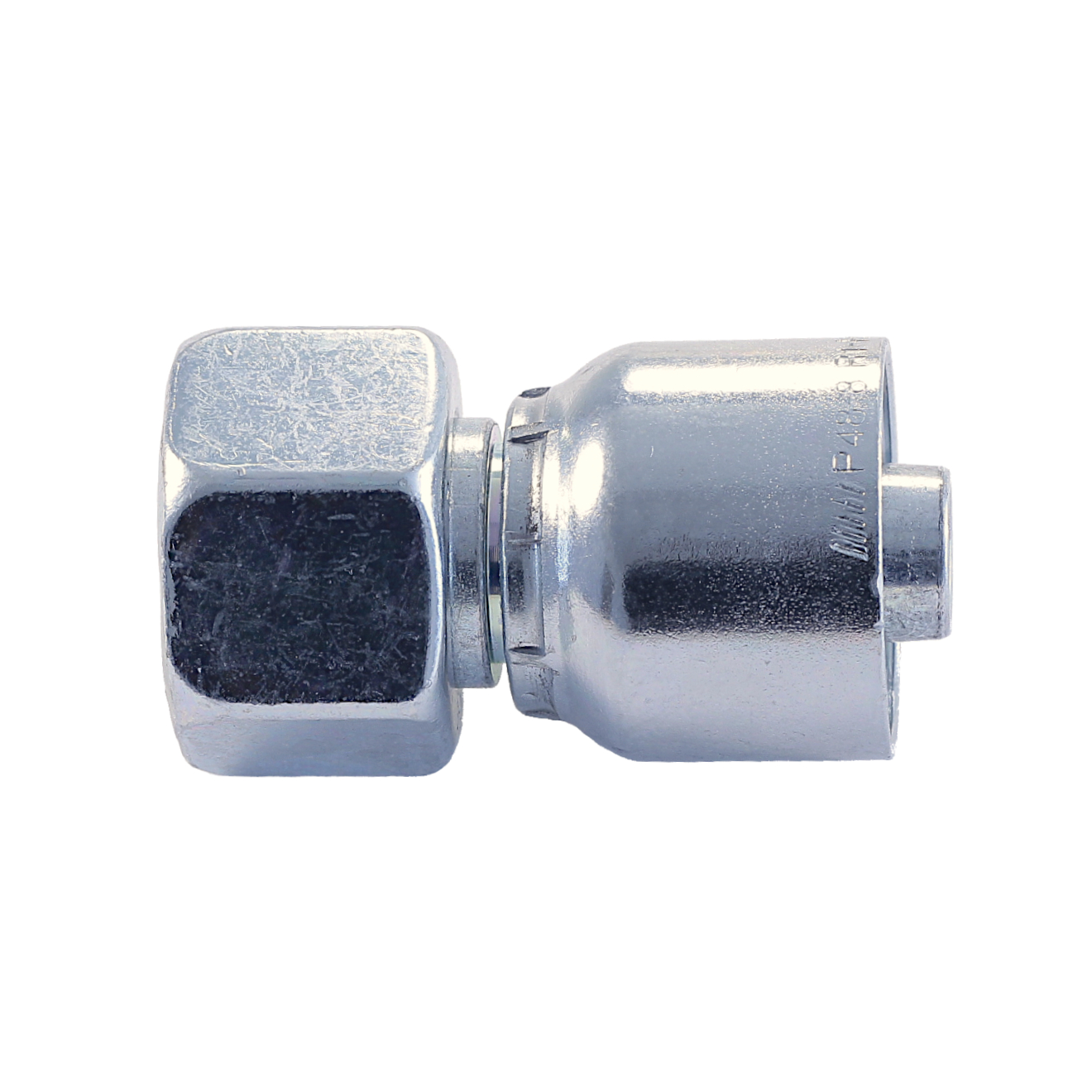Parker Schlaucharmatur Serie 48 Dichtkegel 10S mit Überwurfmutter und O-Ring M18x1,5, Size 4 (DN6), Stahl verzinkt Cr(VI)-frei
