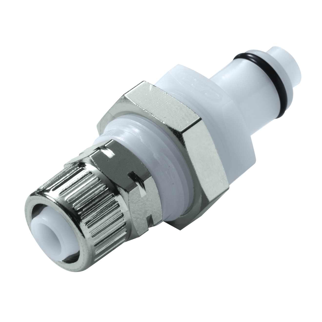 CPC Schnellverschlussstecker Schottausführung mit Absperrung, 10,0 mm AD x 8,0 mm ID, Acetal