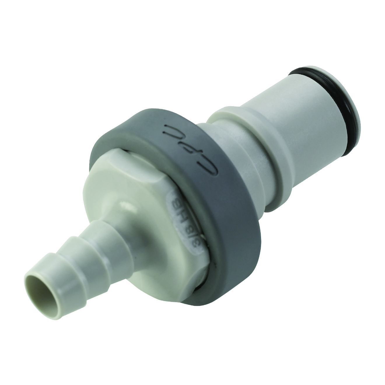 CPC Schnellverschlussstecker mit Absperrung, 1/2" (12,7 mm) ID, Glasfaserverstärktes Polypropylen