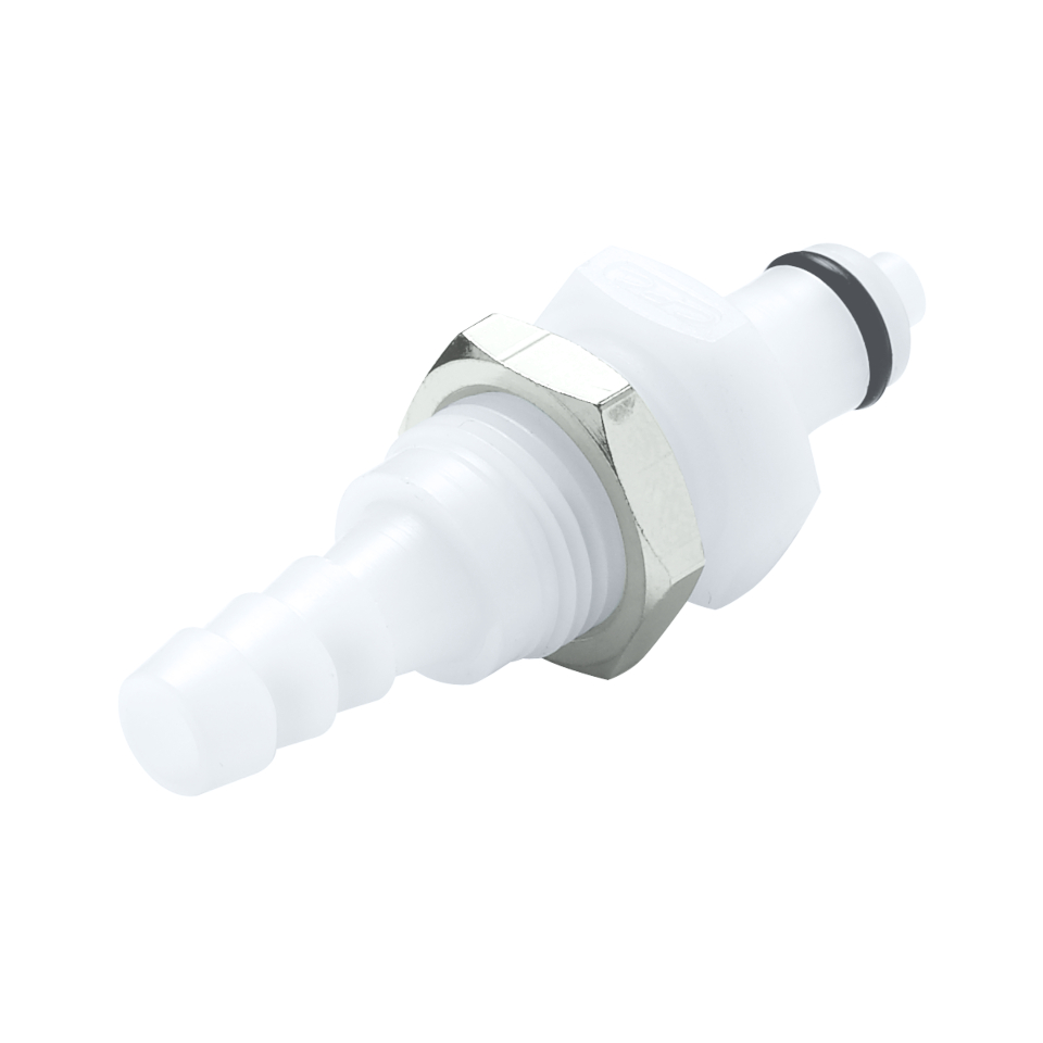 CPC Schnellverschlussstecker Schottausführung mit Absperrung, 3/16", Acetal