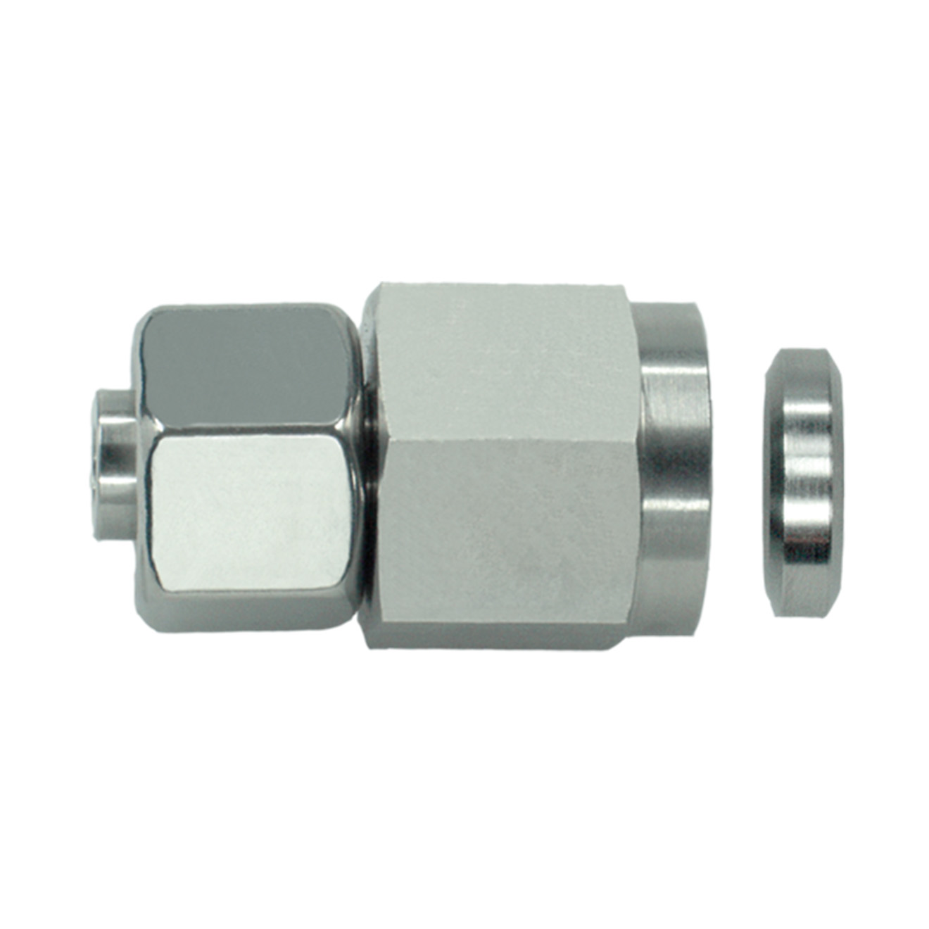 Einstellbare Manometer-Verschraubung L-06 mm x 1/2" 1.4571