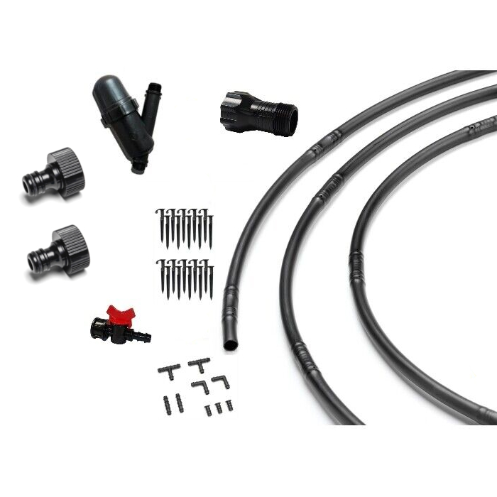 Tropfrohr-Set 100 Meter Schwarz + 34x Zubehör